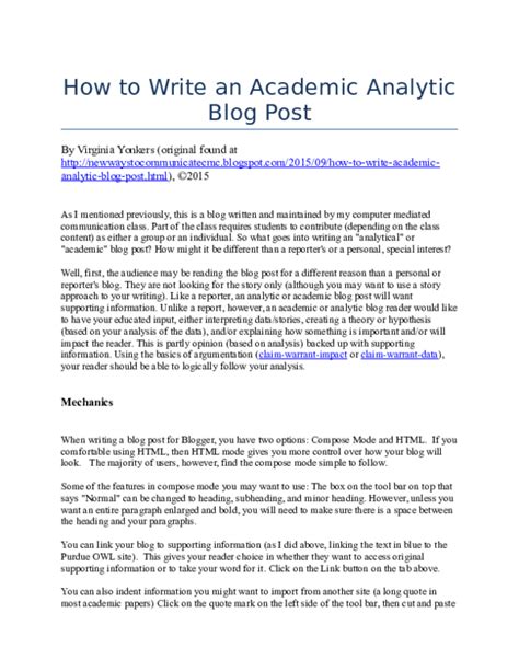 academic blog examples.
